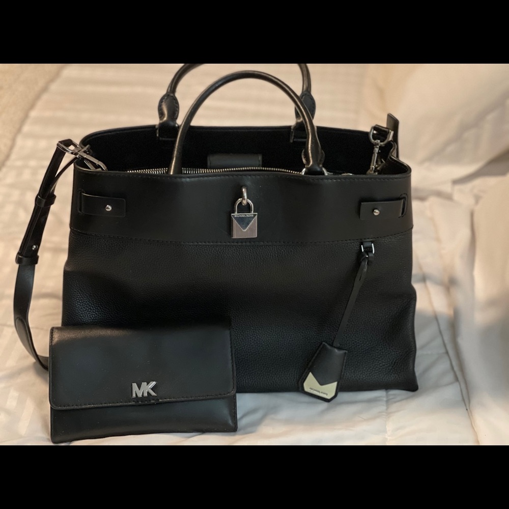 Michael Kors Large Gramercy polish leather satchel